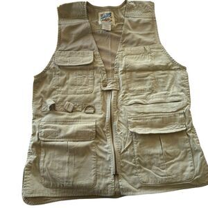 VTG Travel Smith Womens Vest SMALL Khaki Utility Vest Outdoors Hiking Fishing